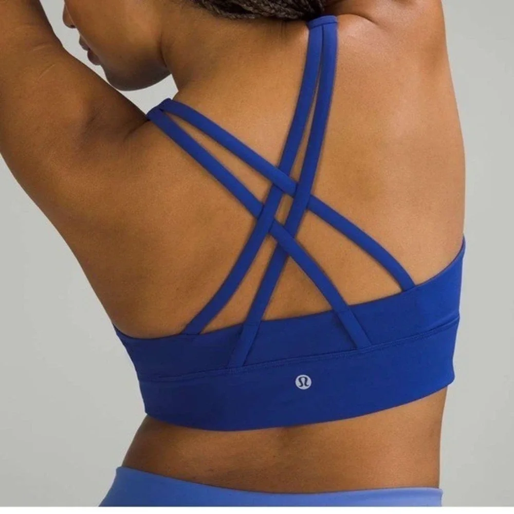 Lululemon Energy High-Neck Longline Cups Psychic blue size 6 NWT‎